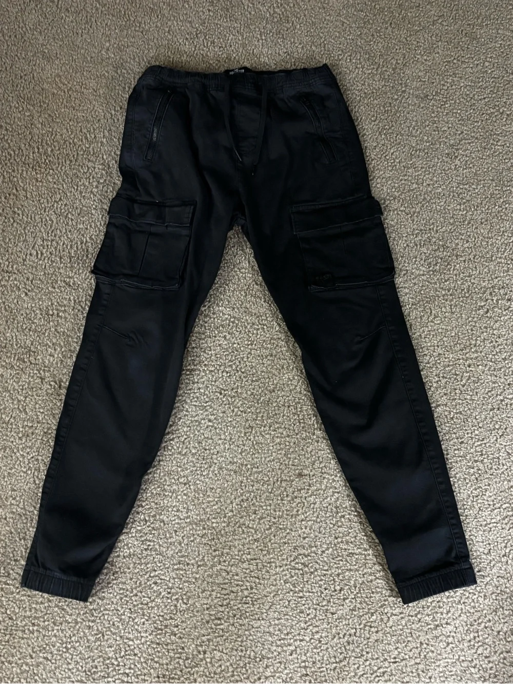 Hollister Black Cargo Jogger Pants